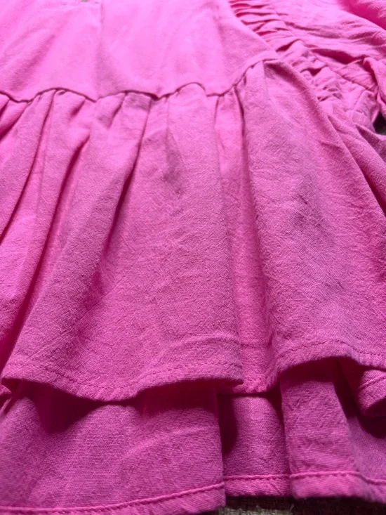 Umgee Hot Pink Ruffle Zip Peplum style shirt Top medium - Picture 5 of 8